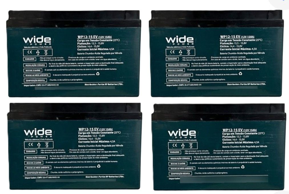 BATERIA BIKE ELETRICA WIDE 15AH C/4