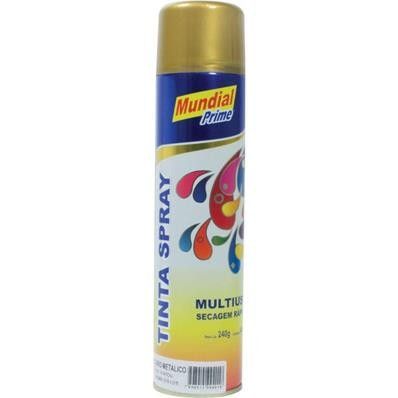 TINTA SPRAY MUNDIAL 400ML DOURADO MET. 