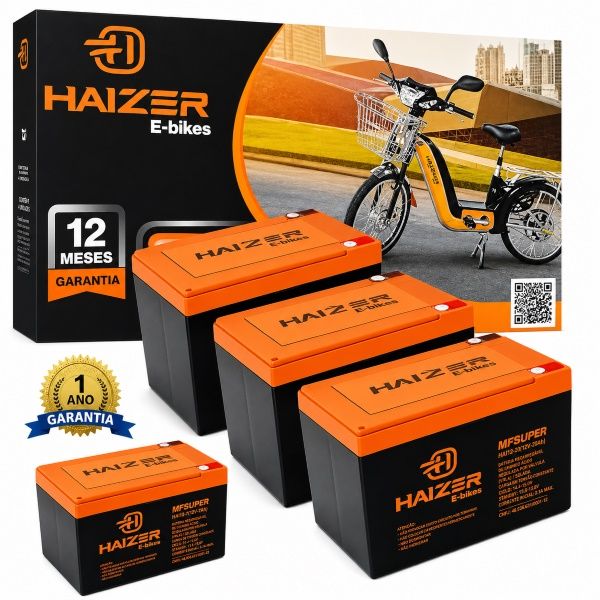 BATERIA BIKE ELETRICA HAIZER 15AH C/4